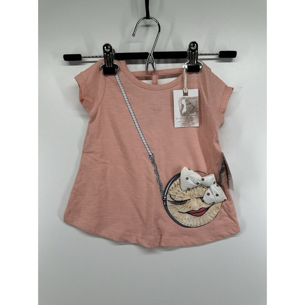 Jessica Simpson 24 Month 2T baby purse Shirt Only Pink/salmon Color Very Cute